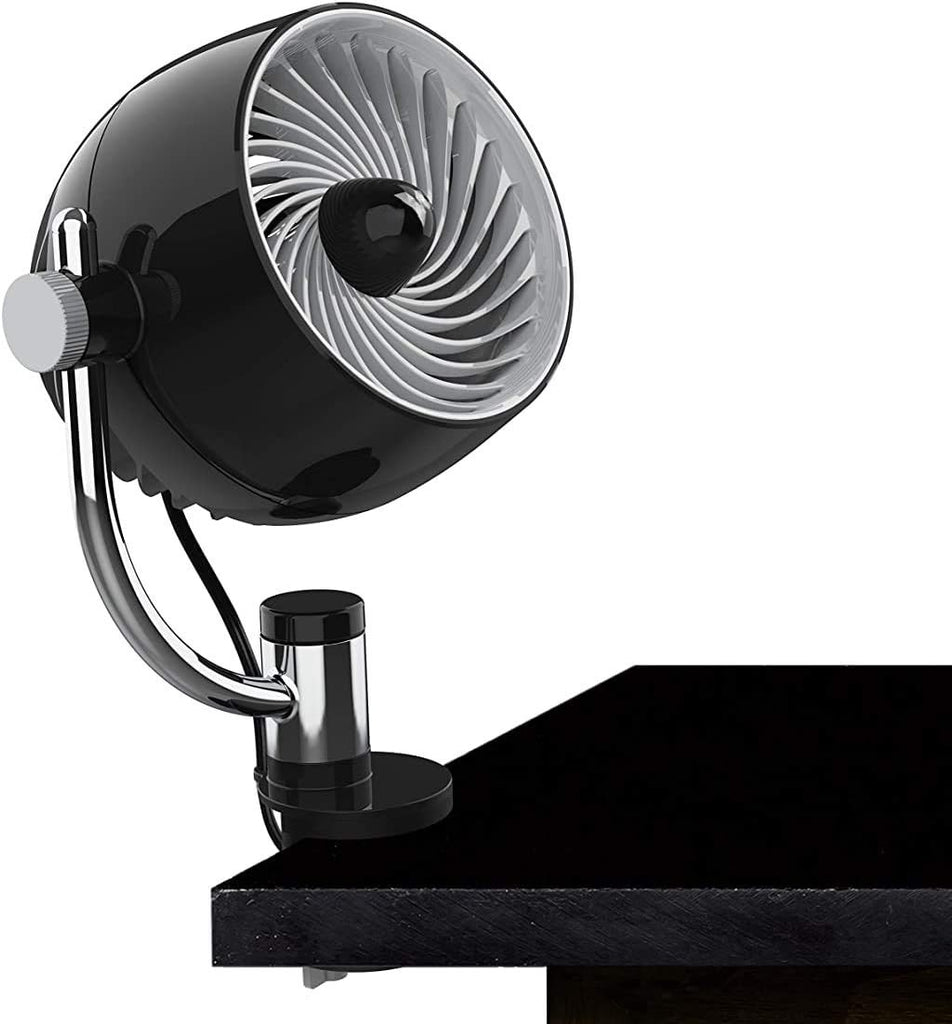 Clip Personal Air Circulator Fan with Multi-Surface Clip, Quiet Portable Fan for Office or Bedroom, 3 Speeds, Black