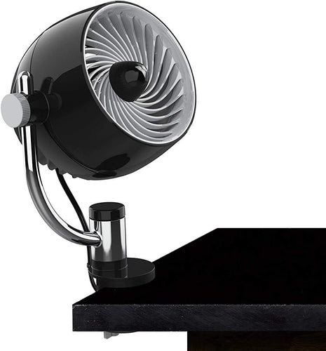 Clip Personal Air Circulator Fan with Multi-Surface Clip, Quiet Portable Fan for Office or Bedroom, 3 Speeds, Black