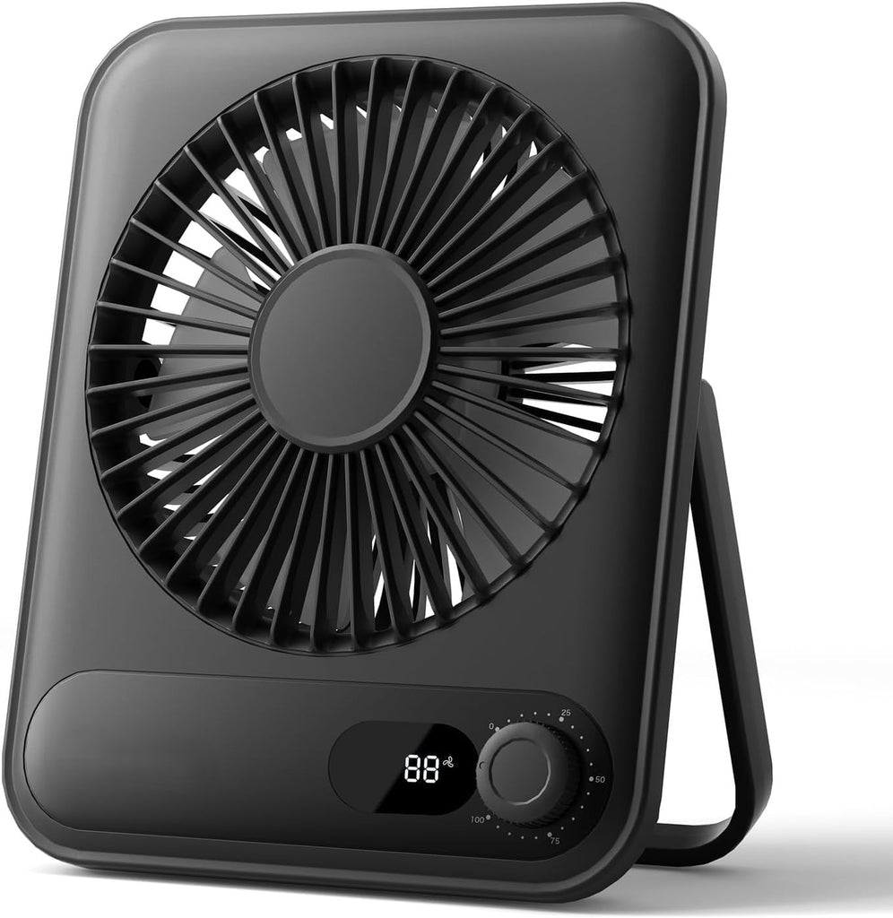 Small Desk Fan Personal Fans: 5000mah 25 Hours Battery Office Quiet Mini Desktop Fan Portable Rechargeable Travel Essentials