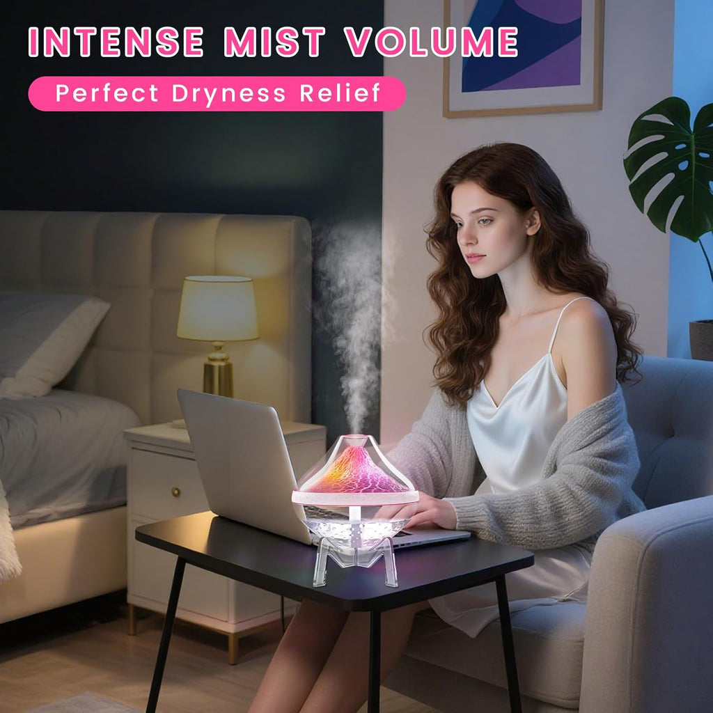 Small Humidifiers for Bedroom Cool Mist Ultrasonic,Baby Humidifier with Humidity Sensor Auto Shut Off LED Colorful Gradient Light Mini Humidifier For Plants