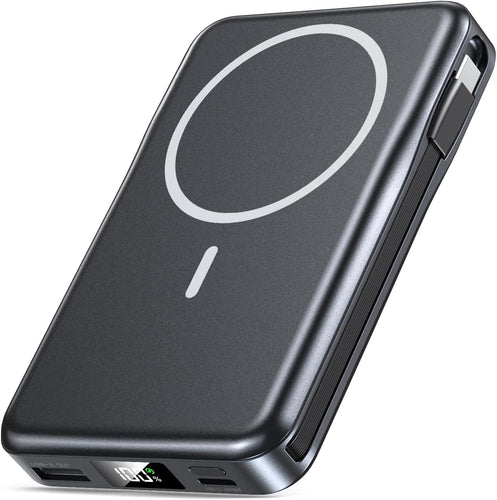 Portable Charger, 10000mAh Power Bank, 5 in 1 Portable Charger with Built in Cable