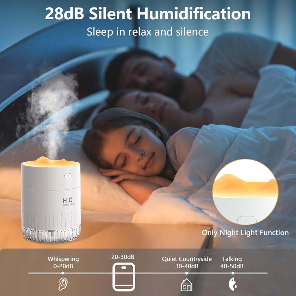 Portable Small Humidifier For Bedroom With Night Light Cool Mist Indoor Mini Small Air Humidifiers For Plants Travel Room Car Desk Office Home