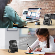 Load image into Gallery viewer, Small Desk Fan Personal Fans: 5000mah 25 Hours Battery Office Quiet Mini Desktop Fan Portable Rechargeable Travel Essentials